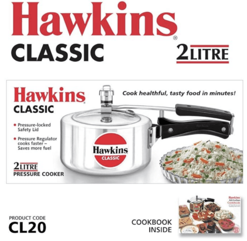 Hawkins Classic Aluminium Inner Lid Pressure Cooker, 2 Litre, Silver (CL20) - Image 2